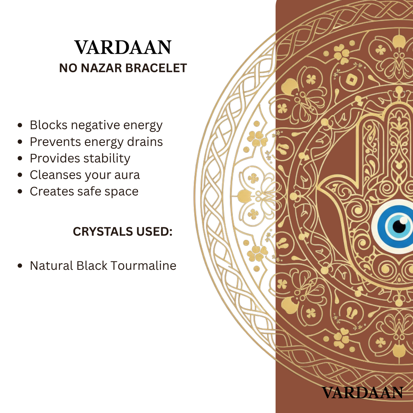 Vardaan No Nazar Evil Eye🧿 | Black Tourmaline with Evil Eye Bracelet